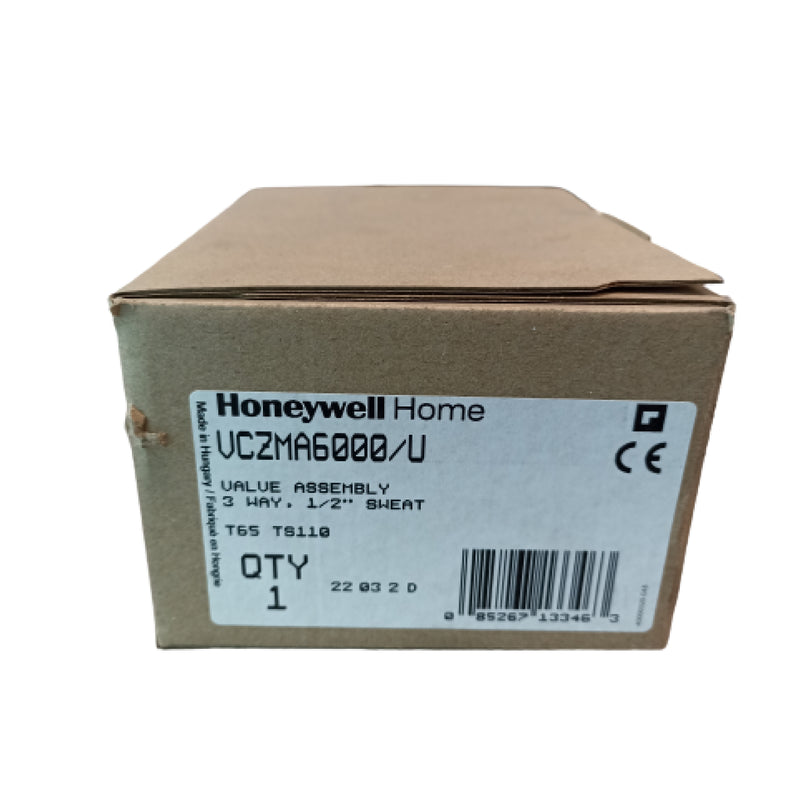 CONJUNTO DE VÁLVULA HIDRÓNICA VCZMA6000/U, VC DE SUDOR DE 3 VIAS DE 1/2 IN CON 4,2 CV Y FLUJO DE APERTURA RÁPIDA, HONEYWELL