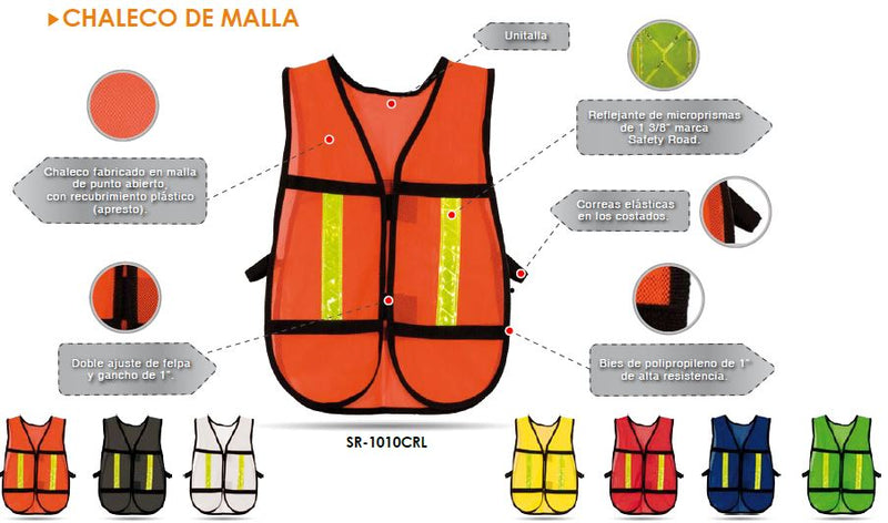CHALECO DE MALLA CON REFLEJANTE