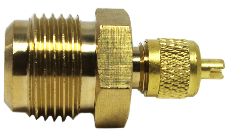 CONECTOR  PARA TUBO ACR 3/8 IN  FLARE MACHO 5/8 IN  CON VALVULA DE ACCESO UFLEX