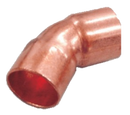 CODO COBRE A COBRE DIAMETRO EXTERIOR 45 GRADOS - REFRIOUTLET