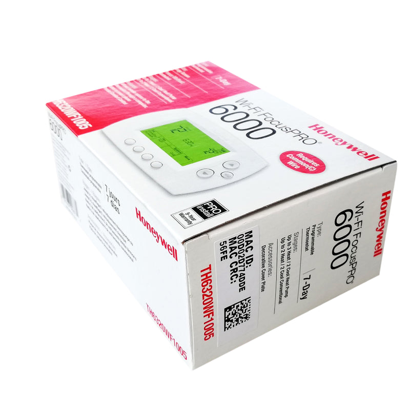 TERMOSTATO PROGRAMABLE ETAPAS 3 CALOR / 2 FRIO FOCUS PRO WI-FI HONEYWELL TH6320WF1005/U